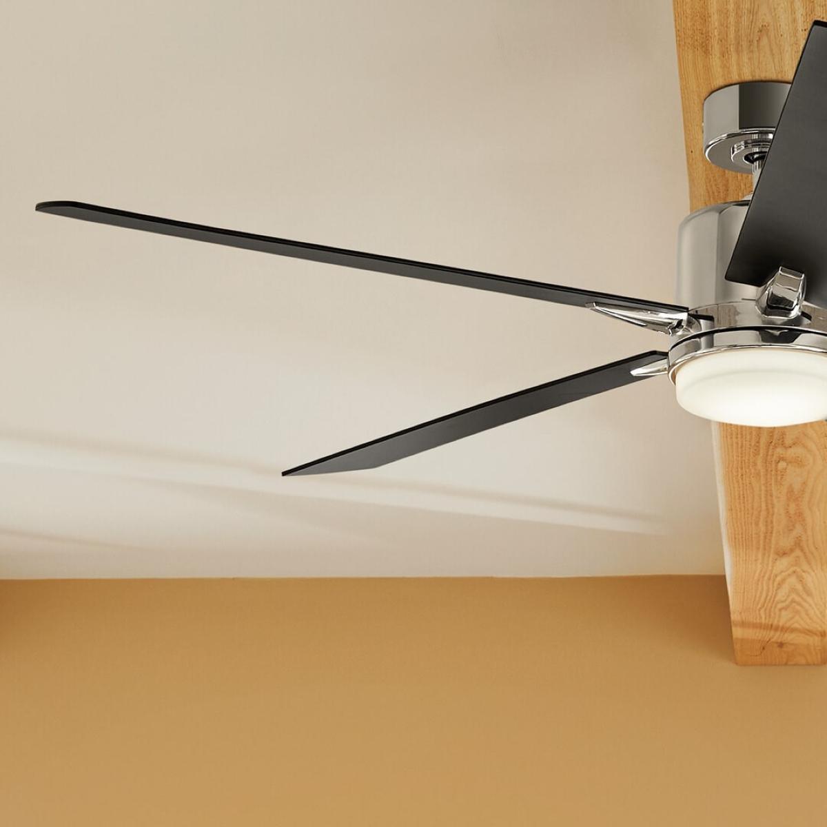 Lucian Elite XL 60 Inch Polished Nickel LED Ceiling Fan with Wall Control - Bees Lighting