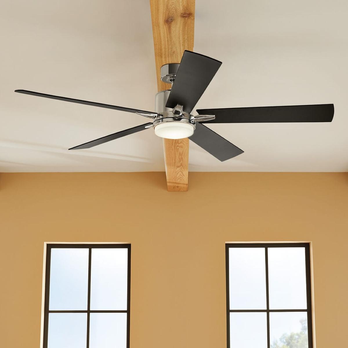 Lucian Elite XL 60 Inch Polished Nickel LED Ceiling Fan with Wall Control - Bees Lighting