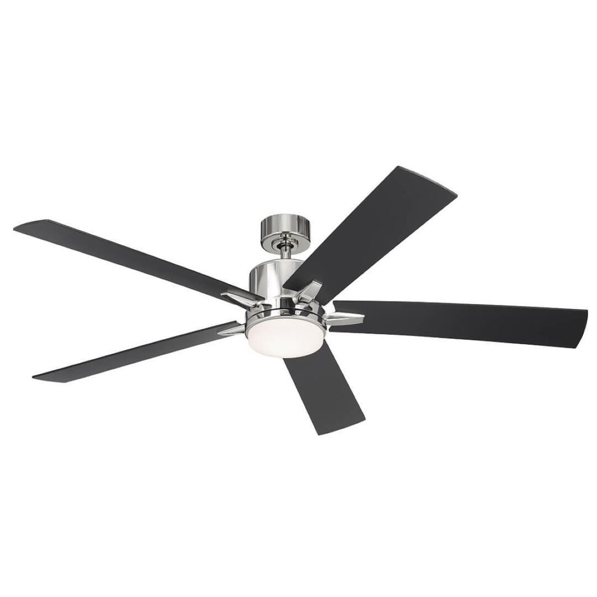 Lucian Elite XL 60 Inch Polished Nickel LED Ceiling Fan with Wall Control - Bees Lighting