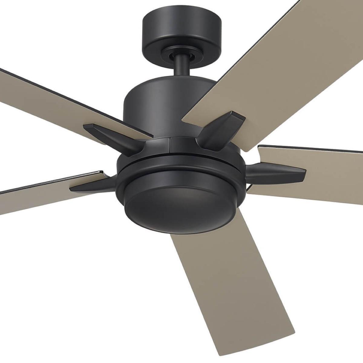 Lucian Elite XL 60 Inch Satin Black LED Ceiling Fan with Wall Control - Bees Lighting