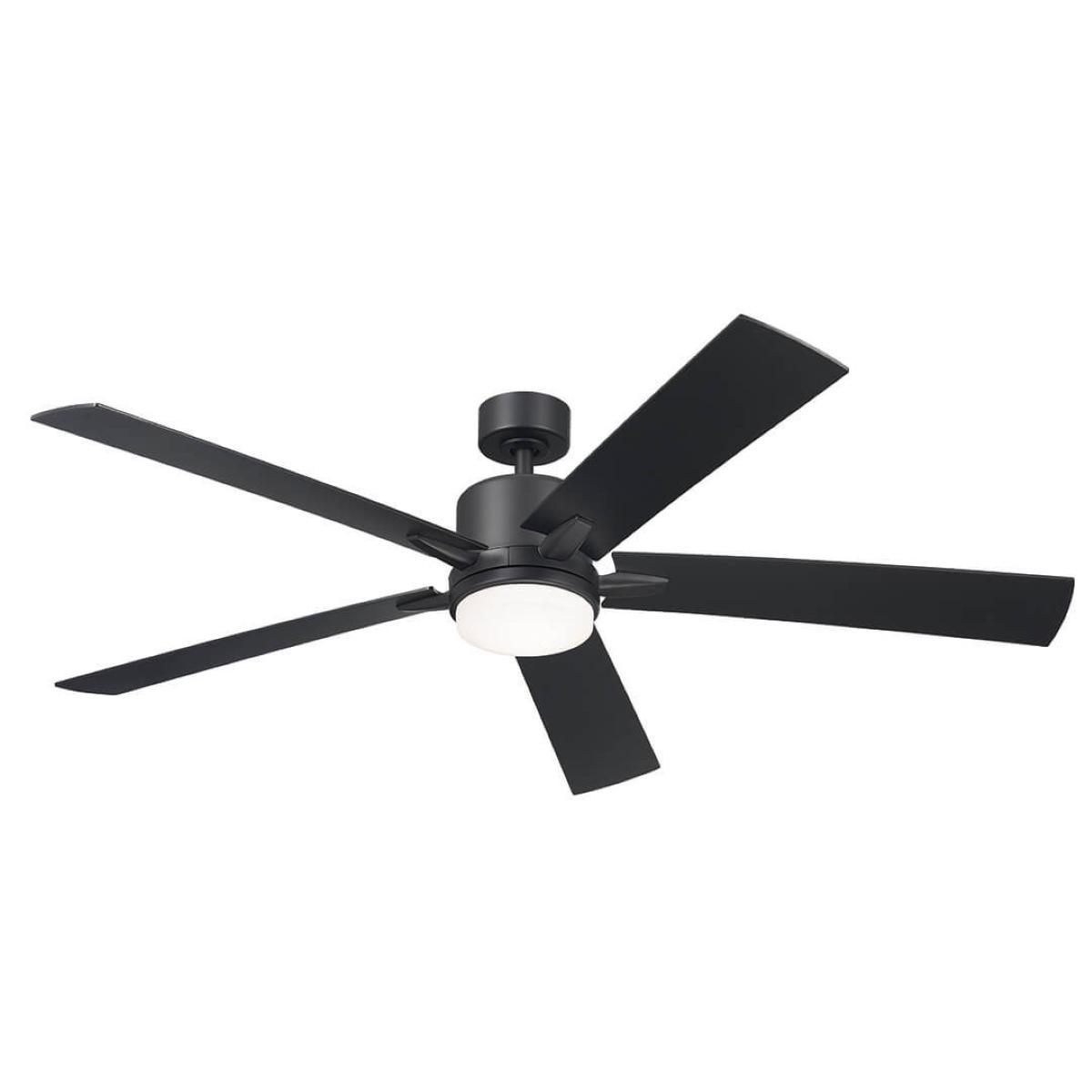 Lucian Elite XL 60 Inch Satin Black LED Ceiling Fan with Wall Control - Bees Lighting