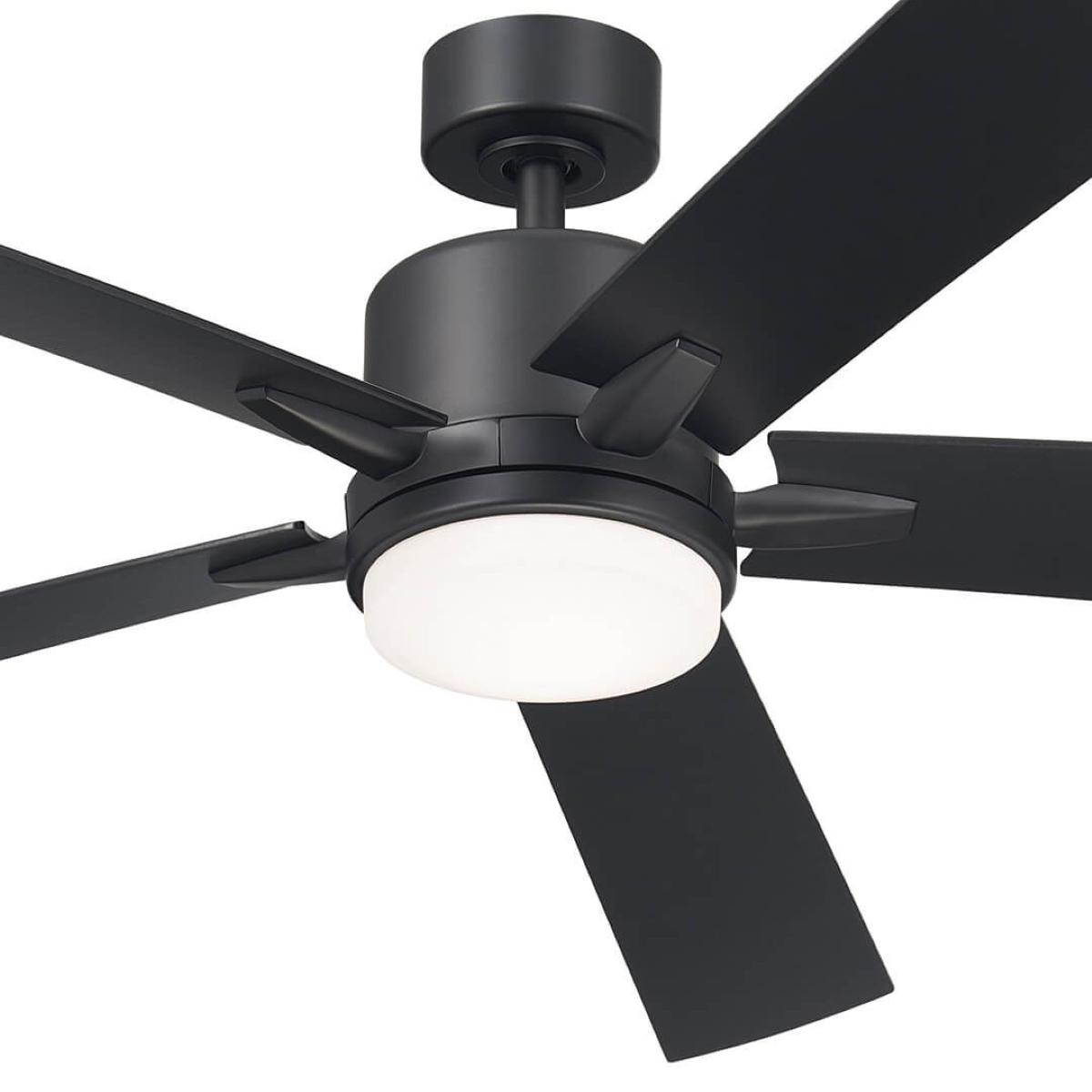Lucian Elite XL 60 Inch Satin Black LED Ceiling Fan with Wall Control - Bees Lighting