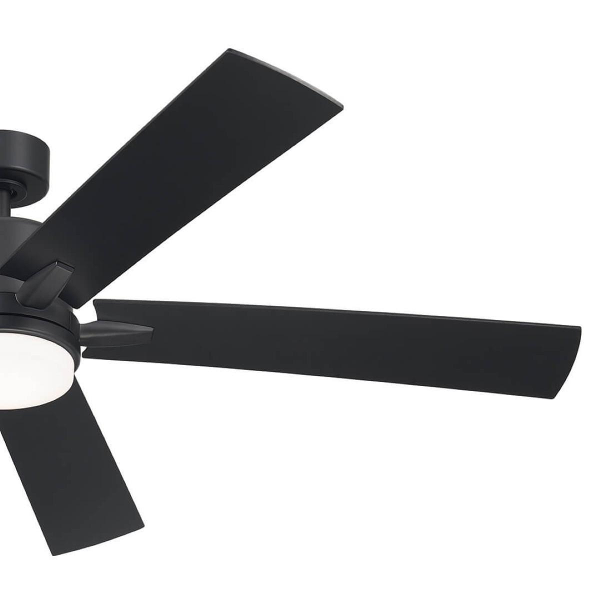 Lucian Elite XL 60 Inch Satin Black LED Ceiling Fan with Wall Control - Bees Lighting