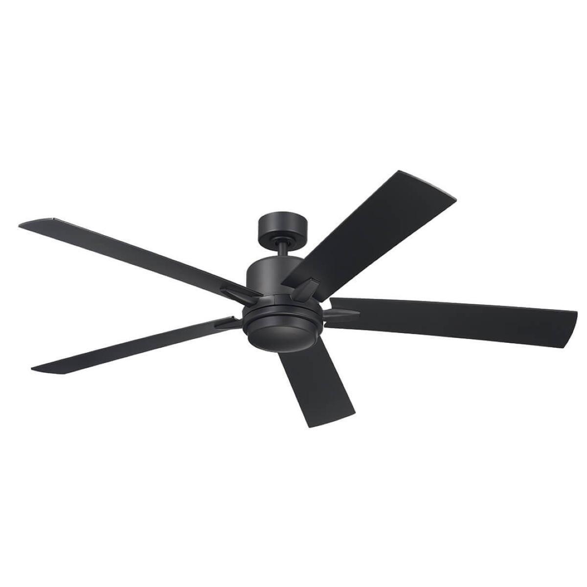 Lucian Elite XL 60 Inch Satin Black LED Ceiling Fan with Wall Control - Bees Lighting