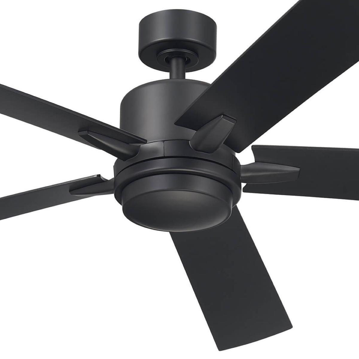 Lucian Elite XL 60 Inch Satin Black LED Ceiling Fan with Wall Control - Bees Lighting