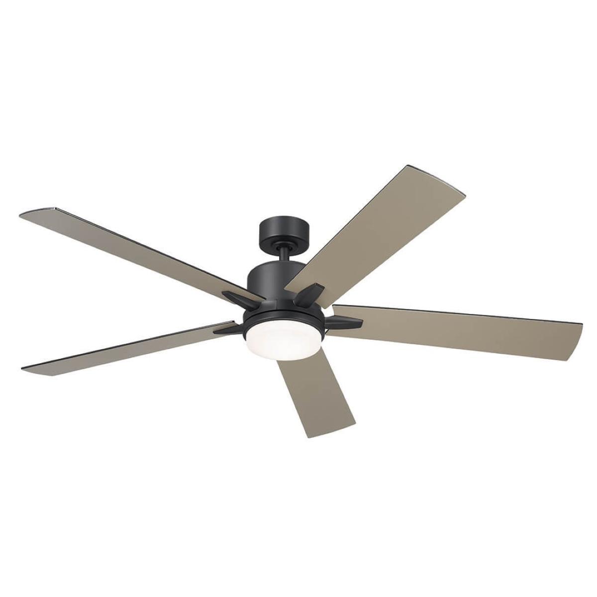 Lucian Elite XL 60 Inch Satin Black LED Ceiling Fan with Wall Control - Bees Lighting