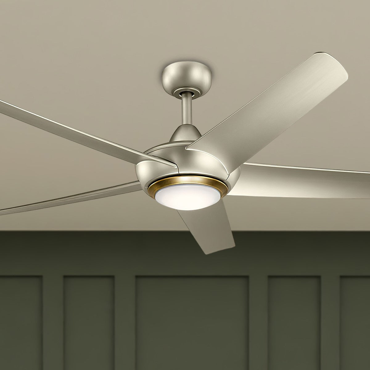 Kapono 52 Inch Brushed Nickel LED Indoor Ceiling Fan with Remote - Bees Lighting