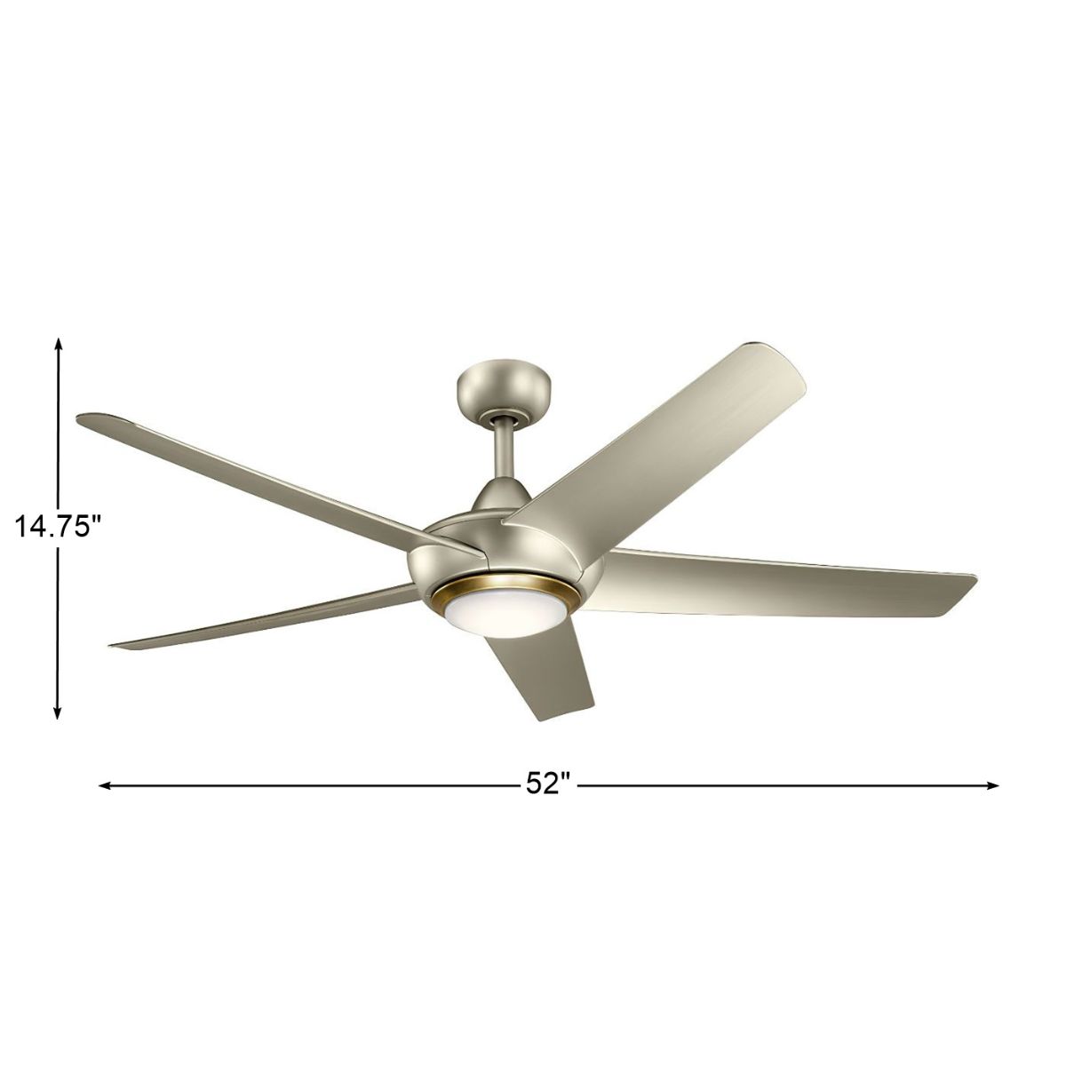 Kapono 52 Inch Brushed Nickel LED Indoor Ceiling Fan with Remote - Bees Lighting