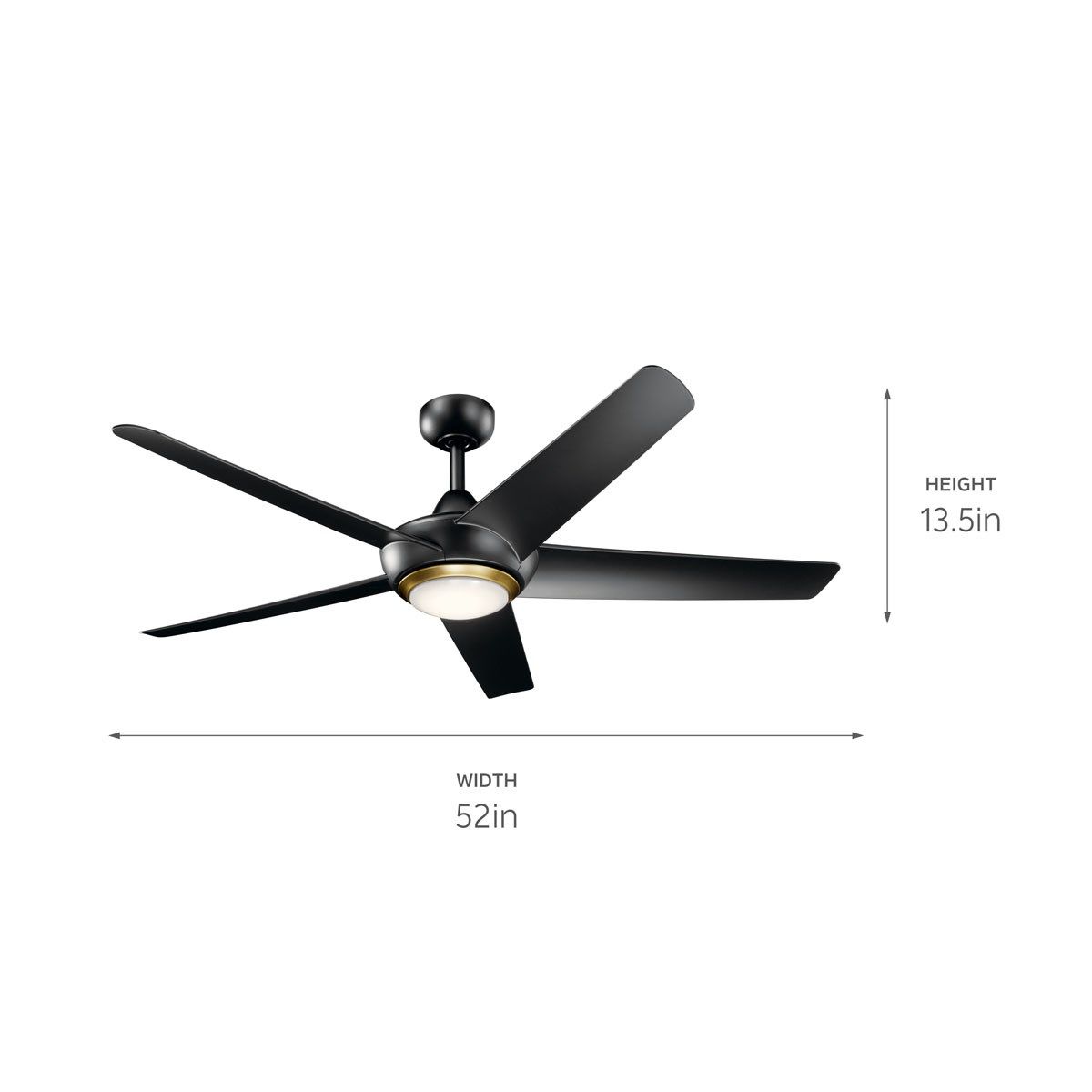 Kapono 52 Inch Satin Black LED Indoor Ceiling Fan with Remote - Bees Lighting