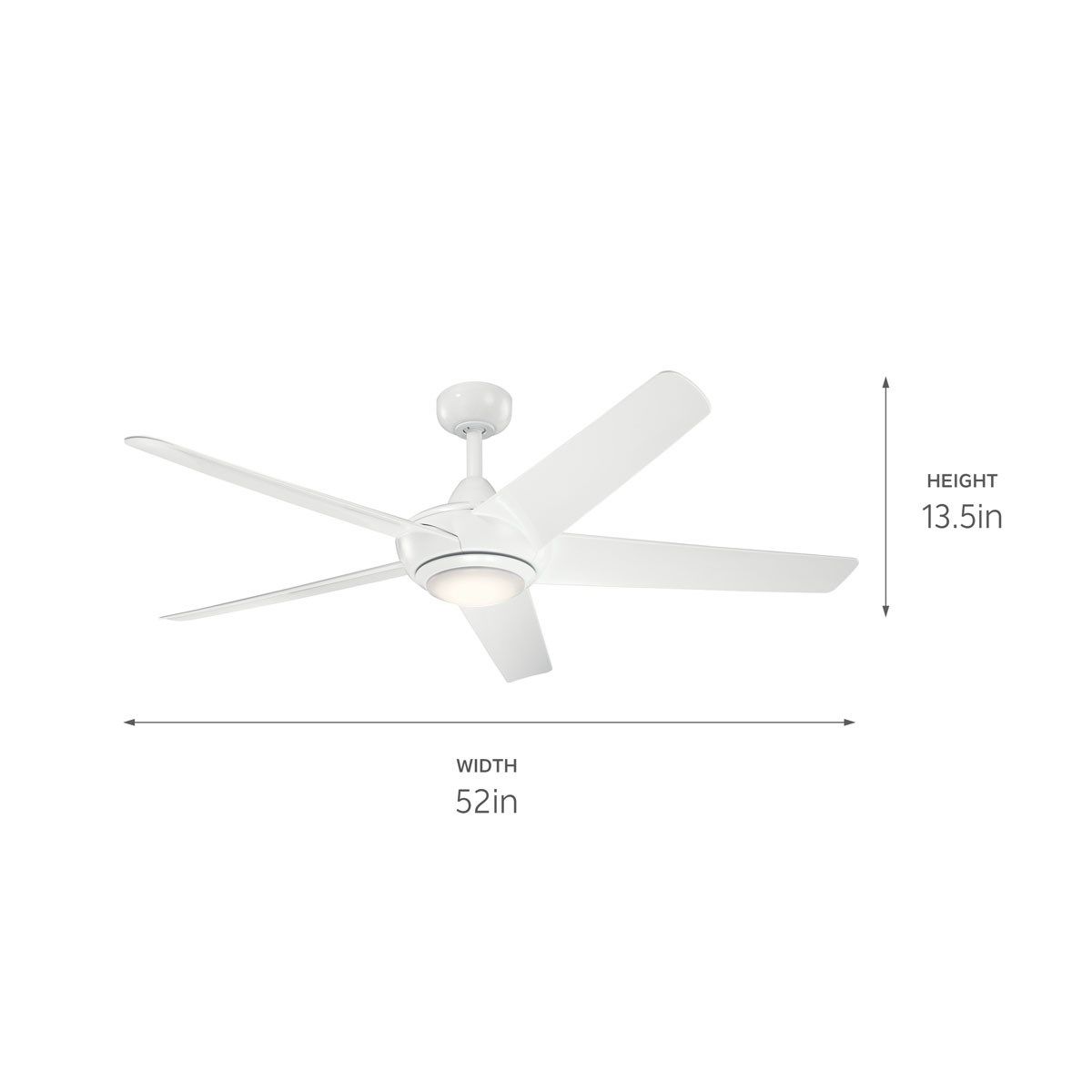 Kapono 52 Inch White LED Indoor Ceiling Fan with Remote - Bees Lighting