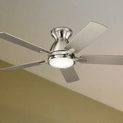 Arvada 44 Inch Steel LED Ceiling Fan with Wall Control, Reversible Silver and Walnut Blades - Bees Lighting