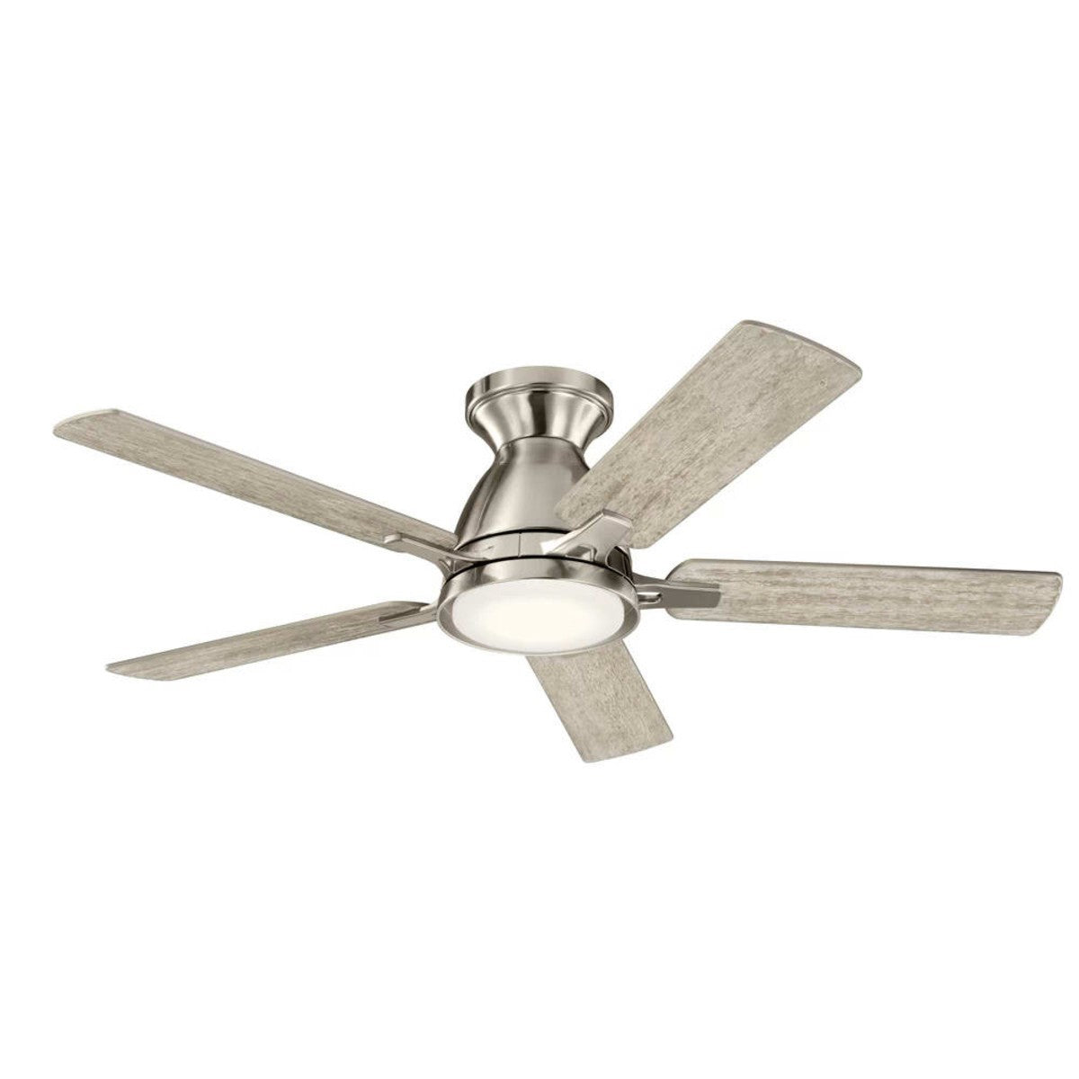 Arvada 44 Inch Steel LED Ceiling Fan with Wall Control, Reversible Silver and Walnut Blades - Bees Lighting