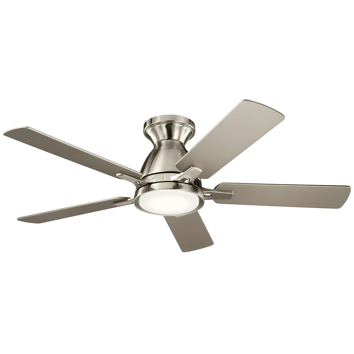 Arvada 44 Inch Steel LED Ceiling Fan with Wall Control, Reversible Silver and Walnut Blades - Bees Lighting