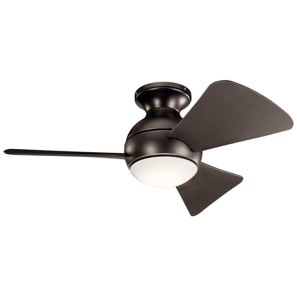 Sola 34 Inch Propeller Outdoor Ceiling Fan With Light, Wall Control Included - Bees Lighting
