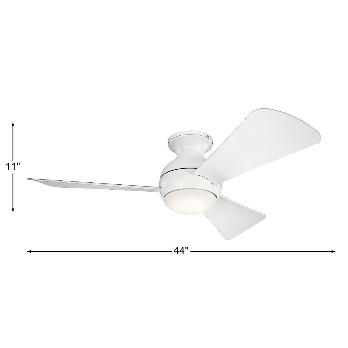 Sola 44 Inch Matte White Wet Rated LED Hugger Ceiling Fan with Wall Control - Bees Lighting