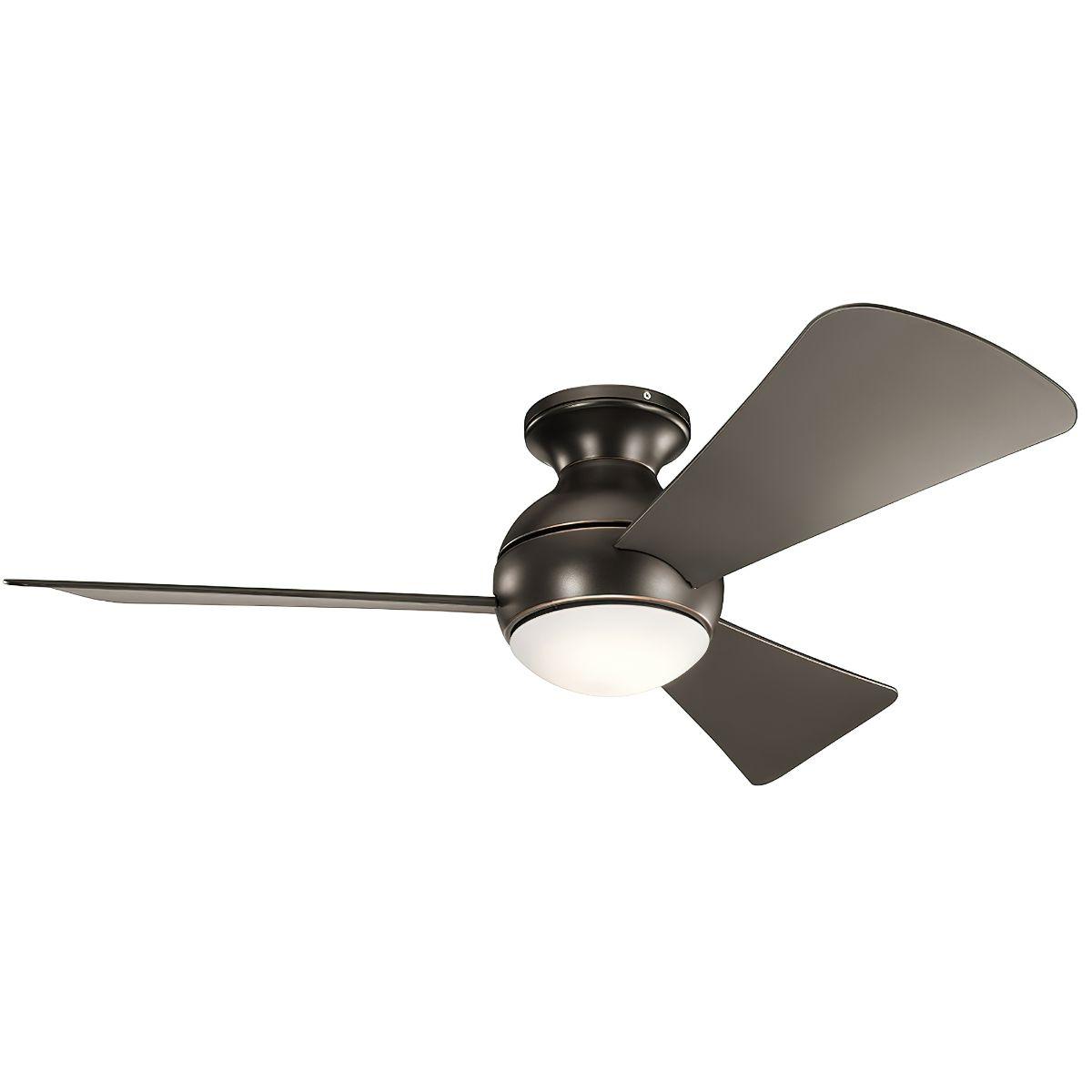 Sola 44 Inch Olde Bronze Wet Rated LED Hugger Ceiling Fan with Wall Control - Bees Lighting