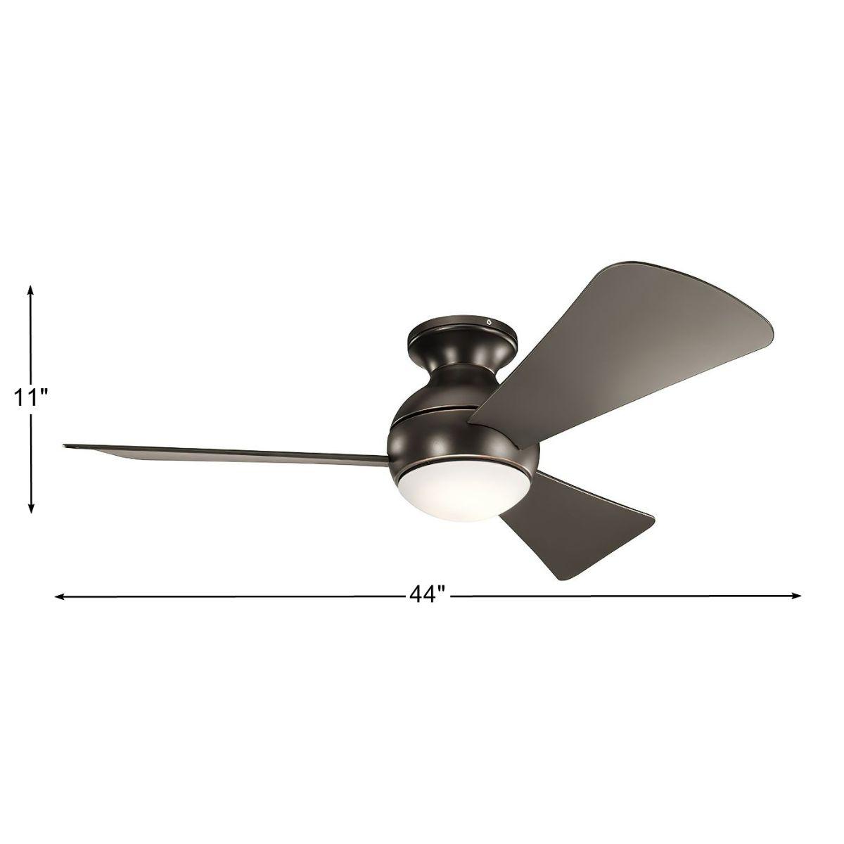 Sola 44 Inch Olde Bronze Wet Rated LED Hugger Ceiling Fan with Wall Control - Bees Lighting