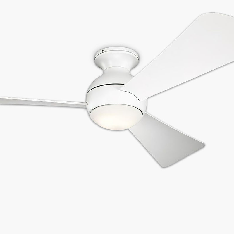 Sola 54 Inch Matte White Wet Rated LED Hugger Ceiling Fan with Wall Control - Bees Lighting