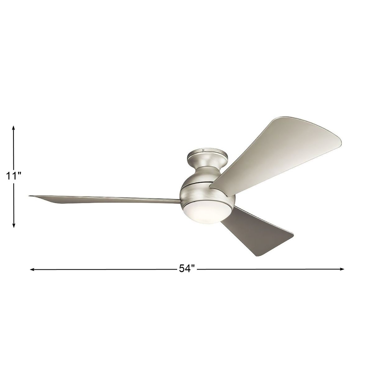 Sola 54 Inch Brushed Nickel Wet Rated LED Hugger Ceiling Fan with Wall Control - Bees Lighting