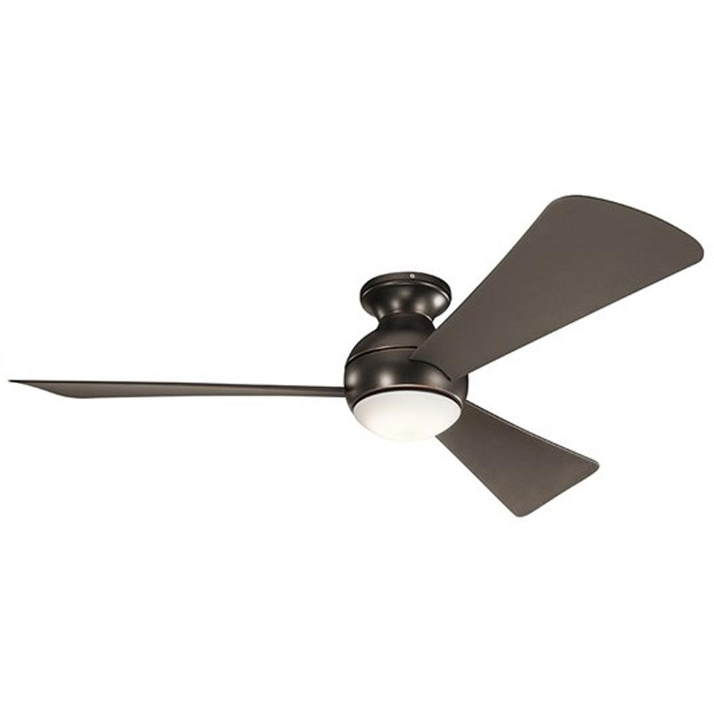 Sola 54 Inch Propeller Outdoor Ceiling Fan With Light, Wall Control Included - Bees Lighting