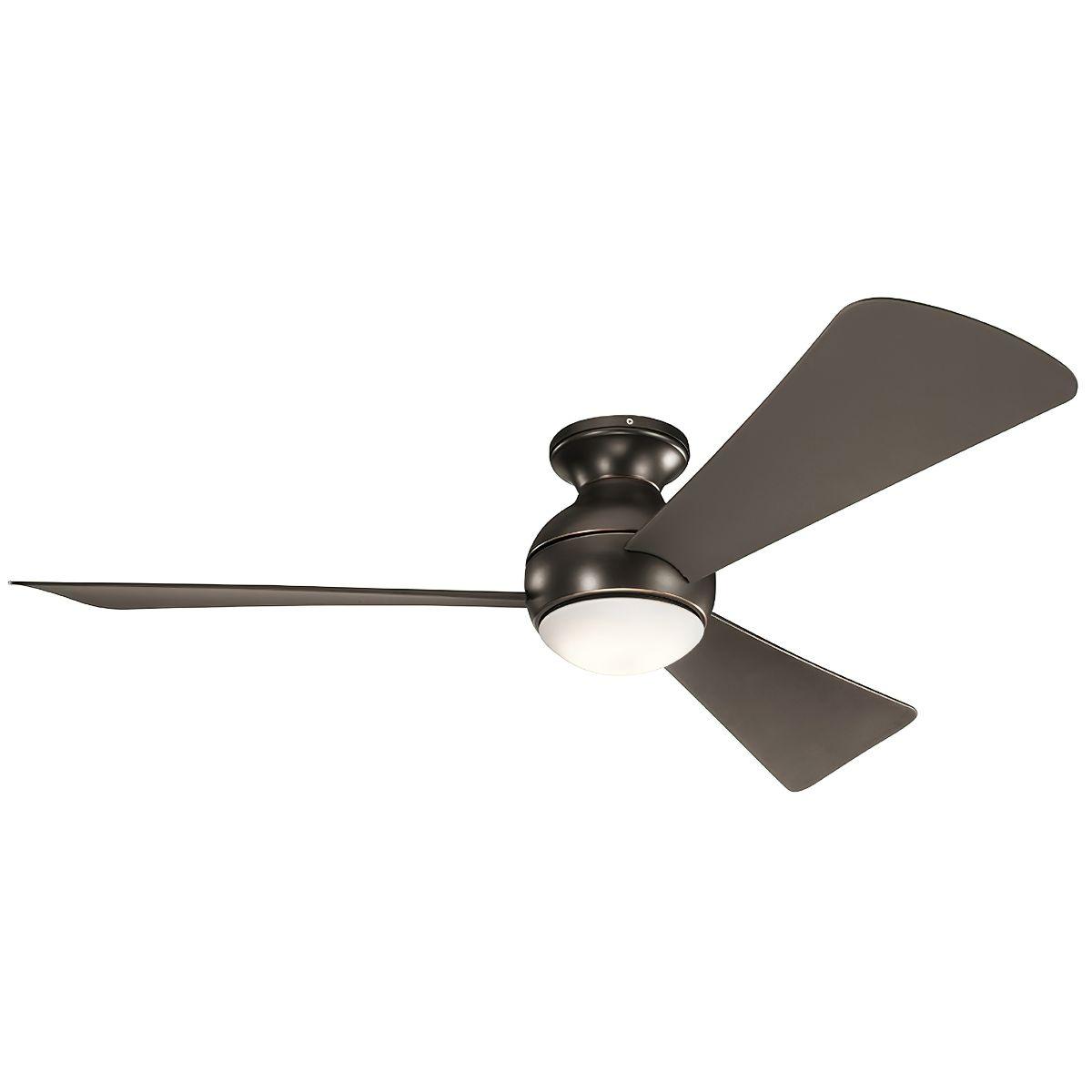Sola 54 Inch Propeller Outdoor Ceiling Fan With Light, Wall Control Included