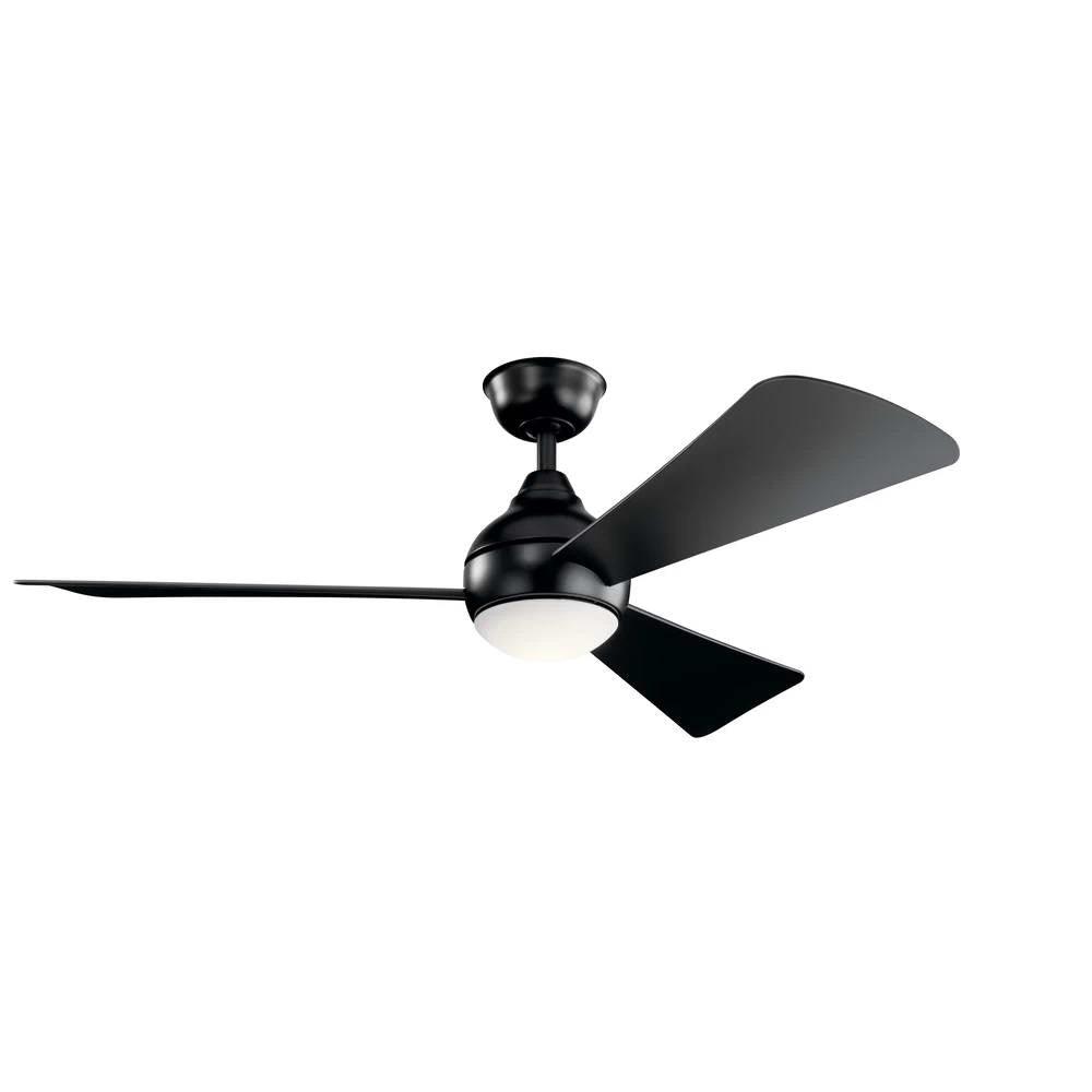 Sola 54 Inch Propeller Outdoor Ceiling Fan With Light, Wall Control Included - Bees Lighting