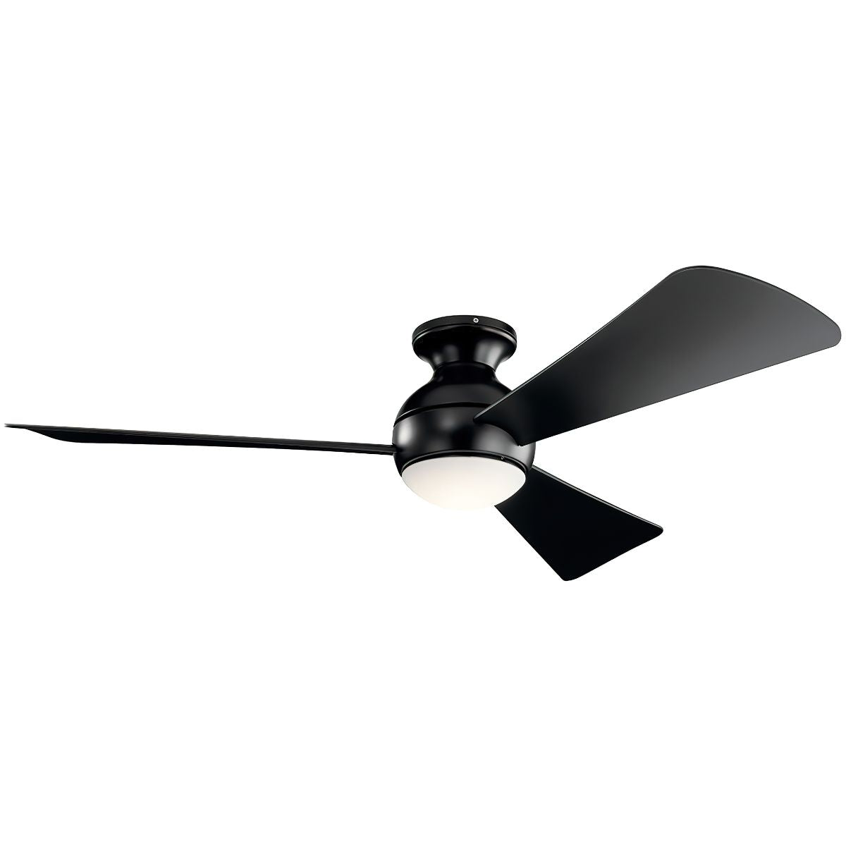 Sola 54 Inch Satin Black Wet Rated LED Hugger Ceiling Fan with Wall Control - Bees Lighting