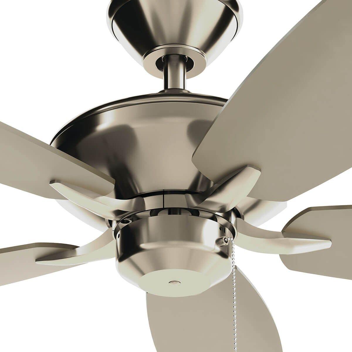 Renew 52 Inch Brushed Stainless Steel Simple Ceiling Fan with Pull Chain - Bees Lighting