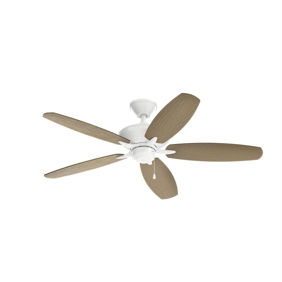 Renew 52 Inch Matte White Simple Ceiling Fan with Pull Chain - Bees Lighting