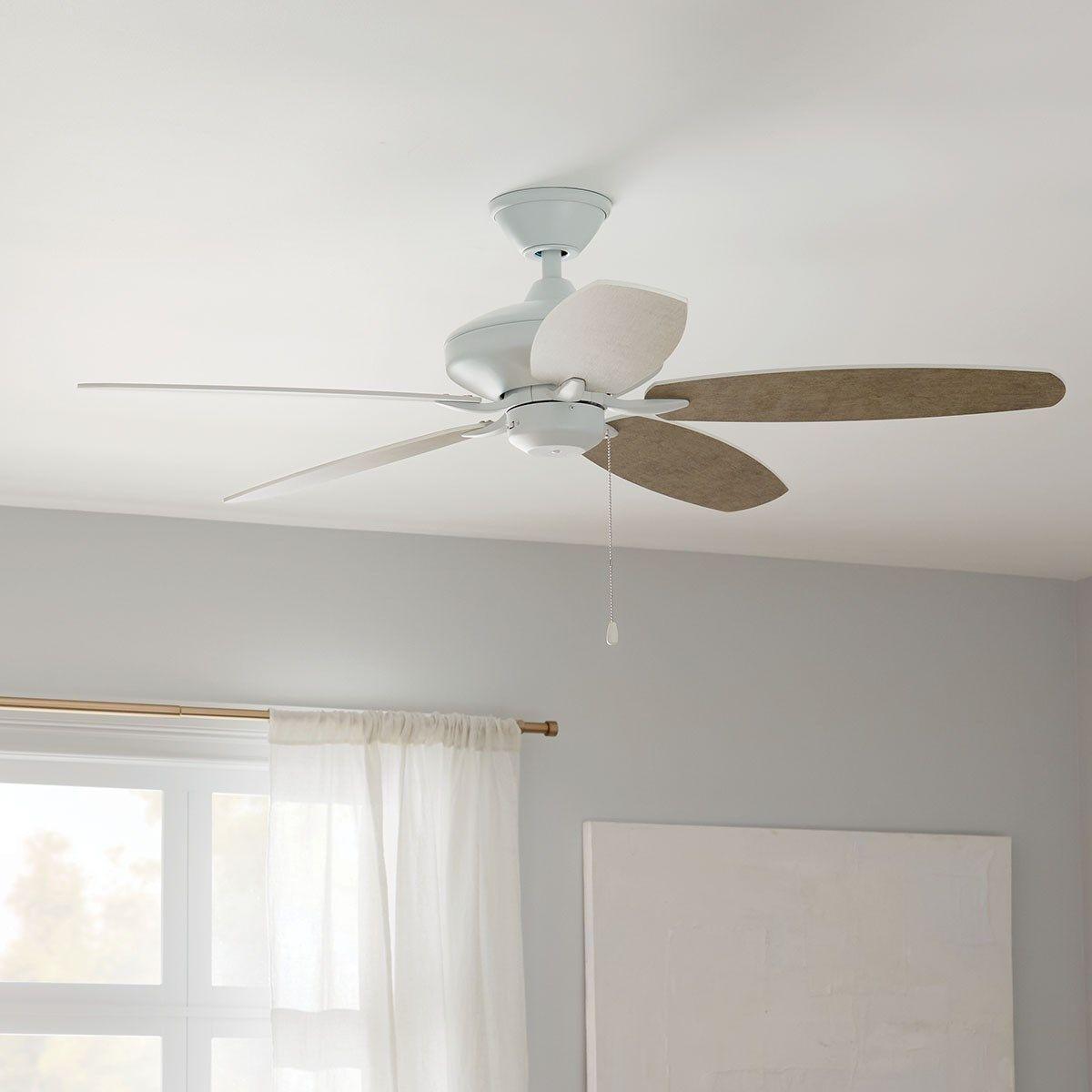 Renew 52 Inch Matte White Simple Ceiling Fan with Pull Chain - Bees Lighting