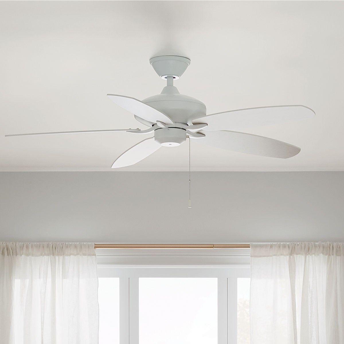 Renew 52 Inch Matte White Simple Ceiling Fan with Pull Chain - Bees Lighting