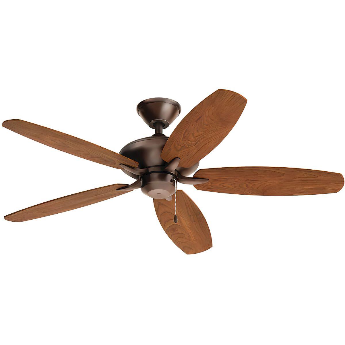 Renew 52 Inch Oil Brushed Bronze Simple Ceiling Fan with Pull Chain - Bees Lighting
