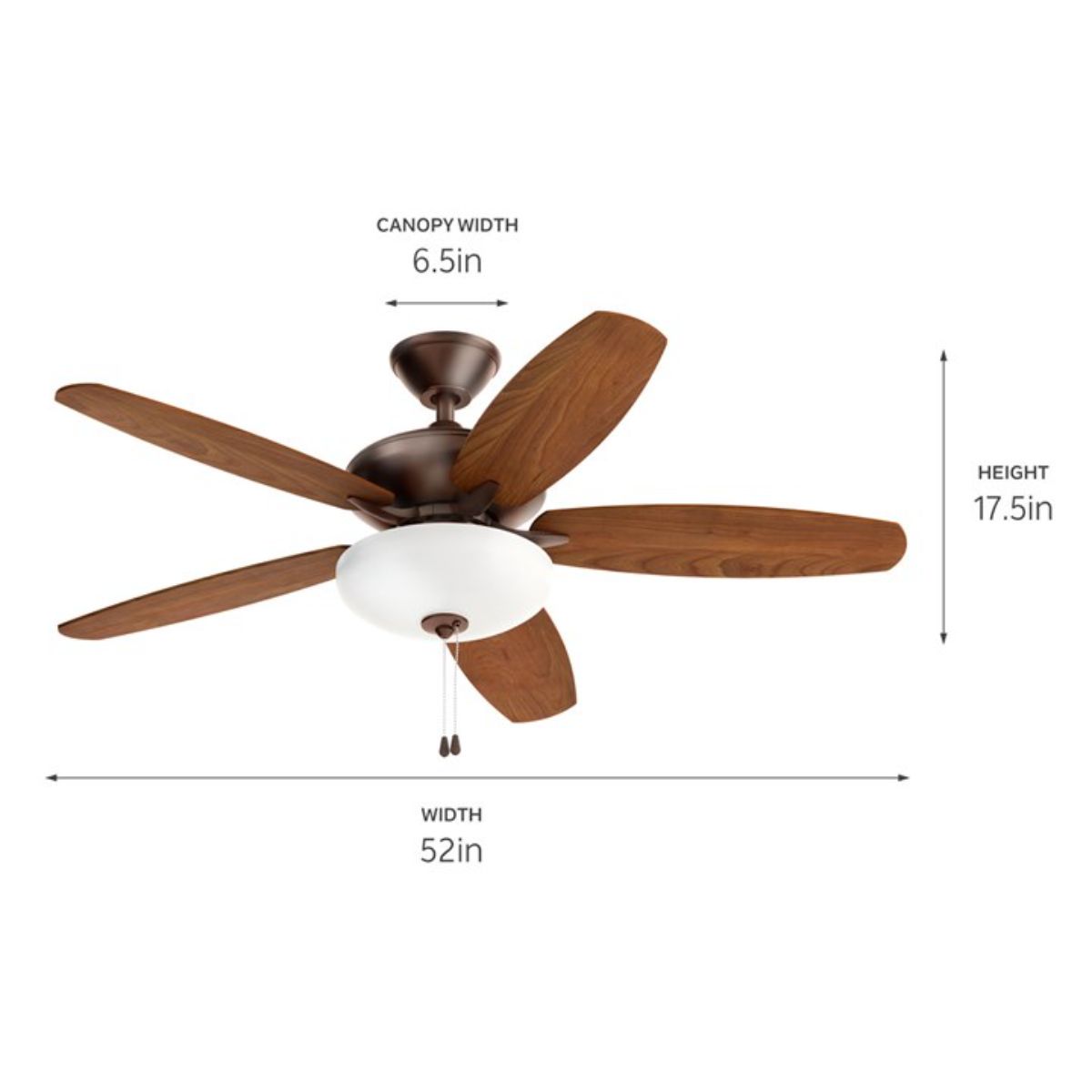 Renew Select 52 Inch Contemporary Ceiling Fan With Light - Bees Lighting