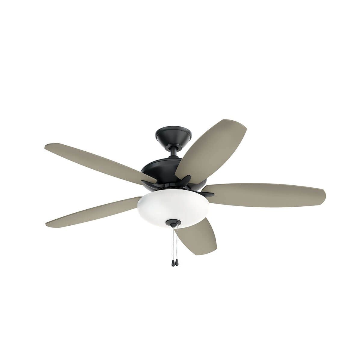 Renew Select 52 Inch Satin Black LED Ceiling Fan with Light Kit and Pull Chain - Bees Lighting