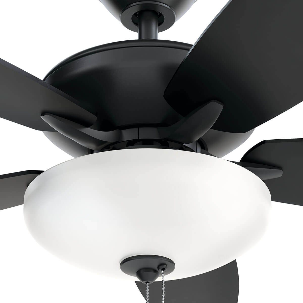 Renew Select 52 Inch Satin Black LED Ceiling Fan with Light Kit and Pull Chain - Bees Lighting