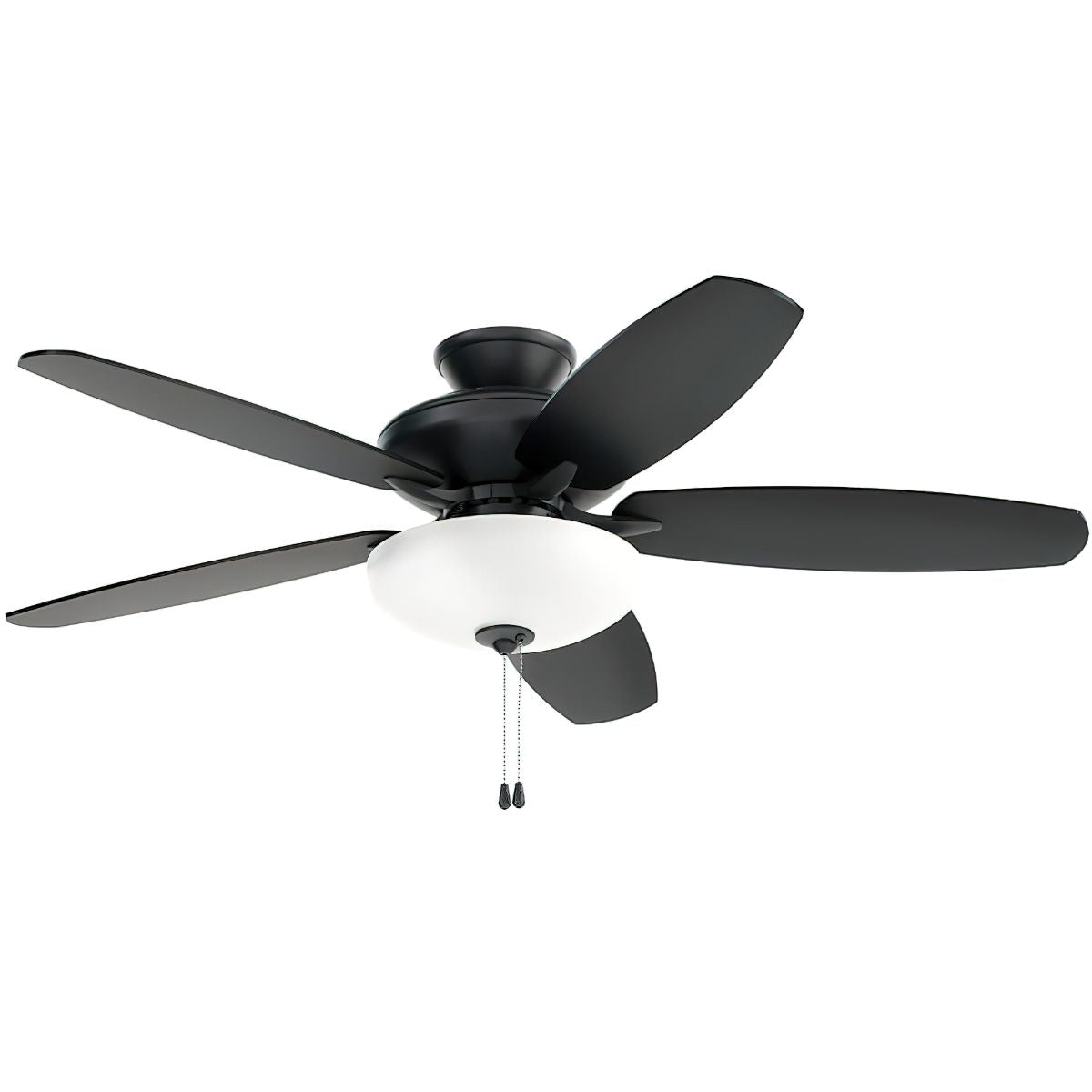 Renew Select 52 Inch Satin Black LED Ceiling Fan with Light Kit and Pull Chain - Bees Lighting
