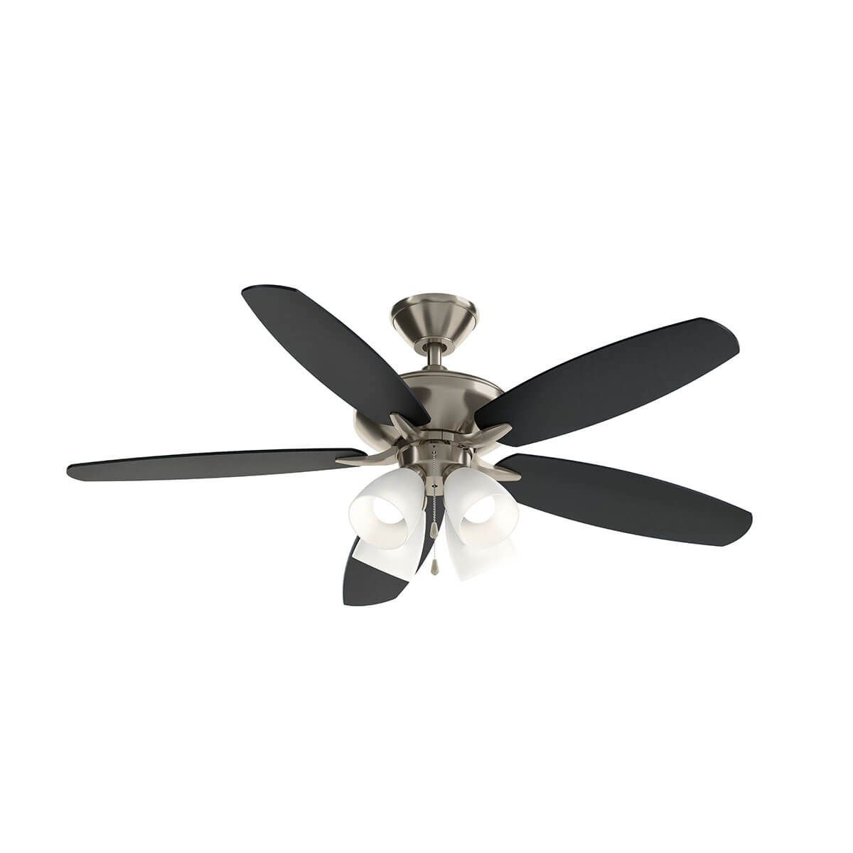 Renew Premier 52 Inch Brushed Stainless Steel LED Ceiling Fan with Light Kit and Pull Chain - Bees Lighting