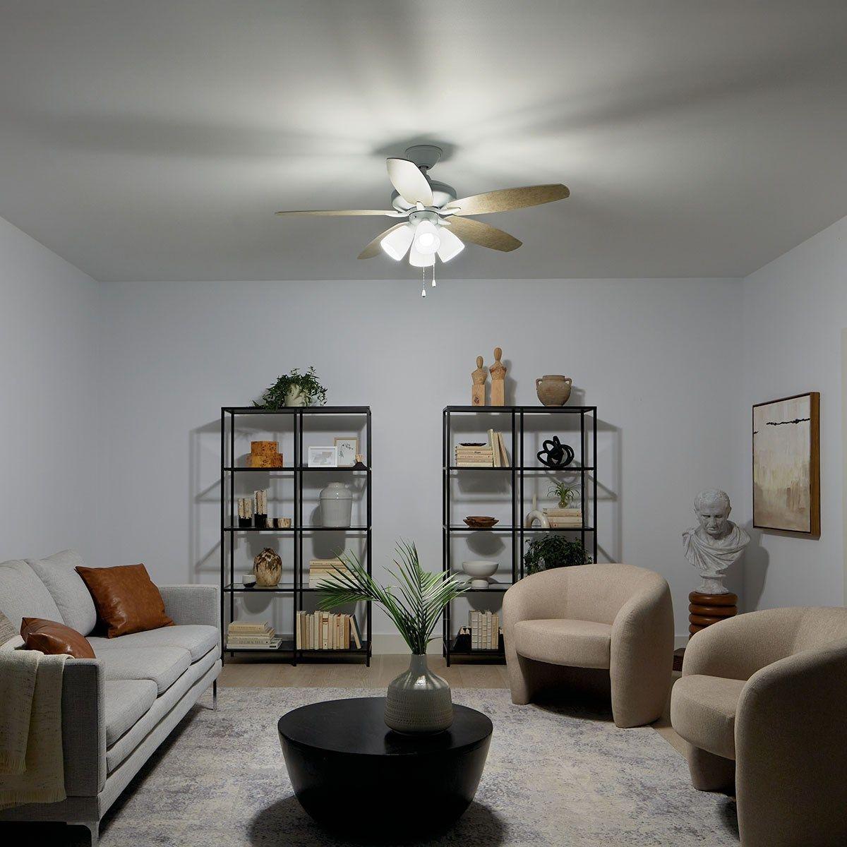 Renew Premier 52 Inch Contemporary Ceiling Fan With Light And Pull Chain - Bees Lighting