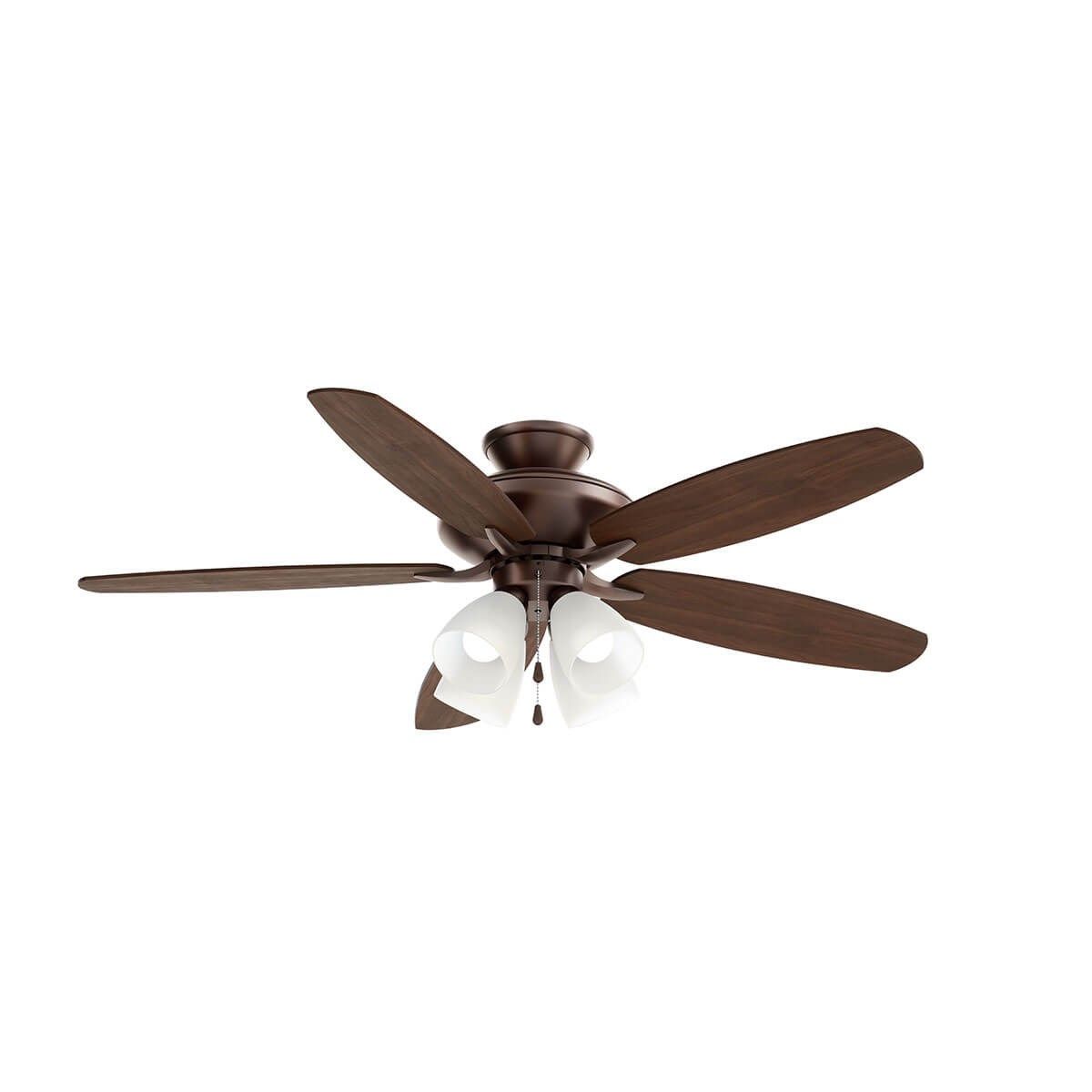 Renew Premier 52 Inch Oil Brushed Bronze LED Ceiling Fan with Light Kit and Pull Chain - Bees Lighting