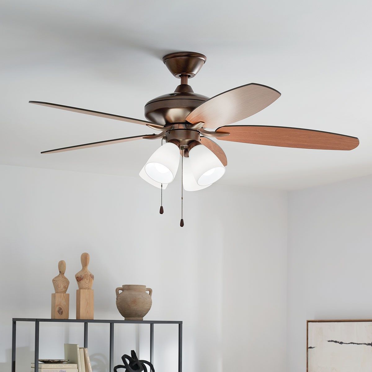 Renew Premier 52 Inch Contemporary Ceiling Fan With Light And Pull Chain - Bees Lighting