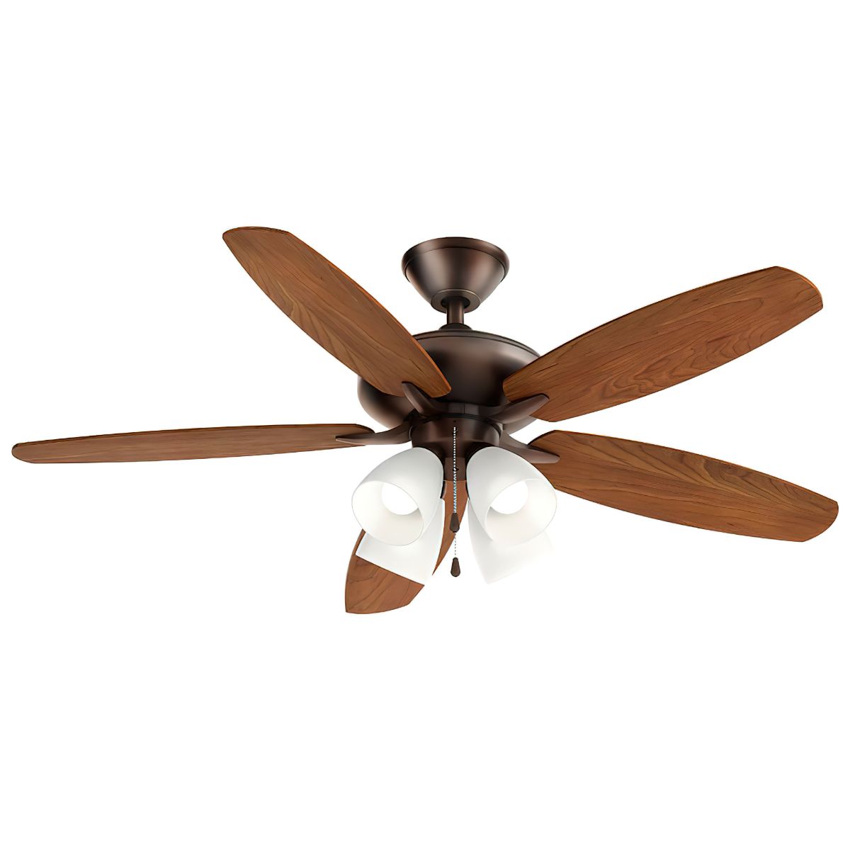 Renew Premier 52 Inch Oil Brushed Bronze LED Ceiling Fan with Light Kit and Pull Chain - Bees Lighting