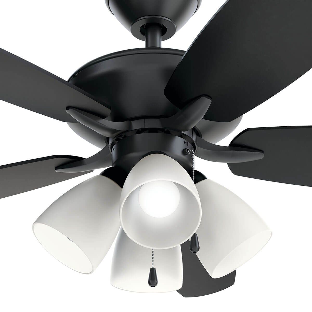 Renew Premier 52 Inch Satin Black LED Ceiling Fan with Light Kit and Pull Chain - Bees Lighting