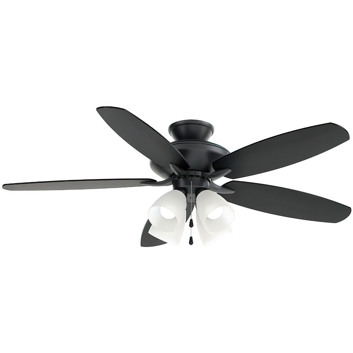 Renew Premier 52 Inch Satin Black LED Ceiling Fan with Light Kit and Pull Chain - Bees Lighting