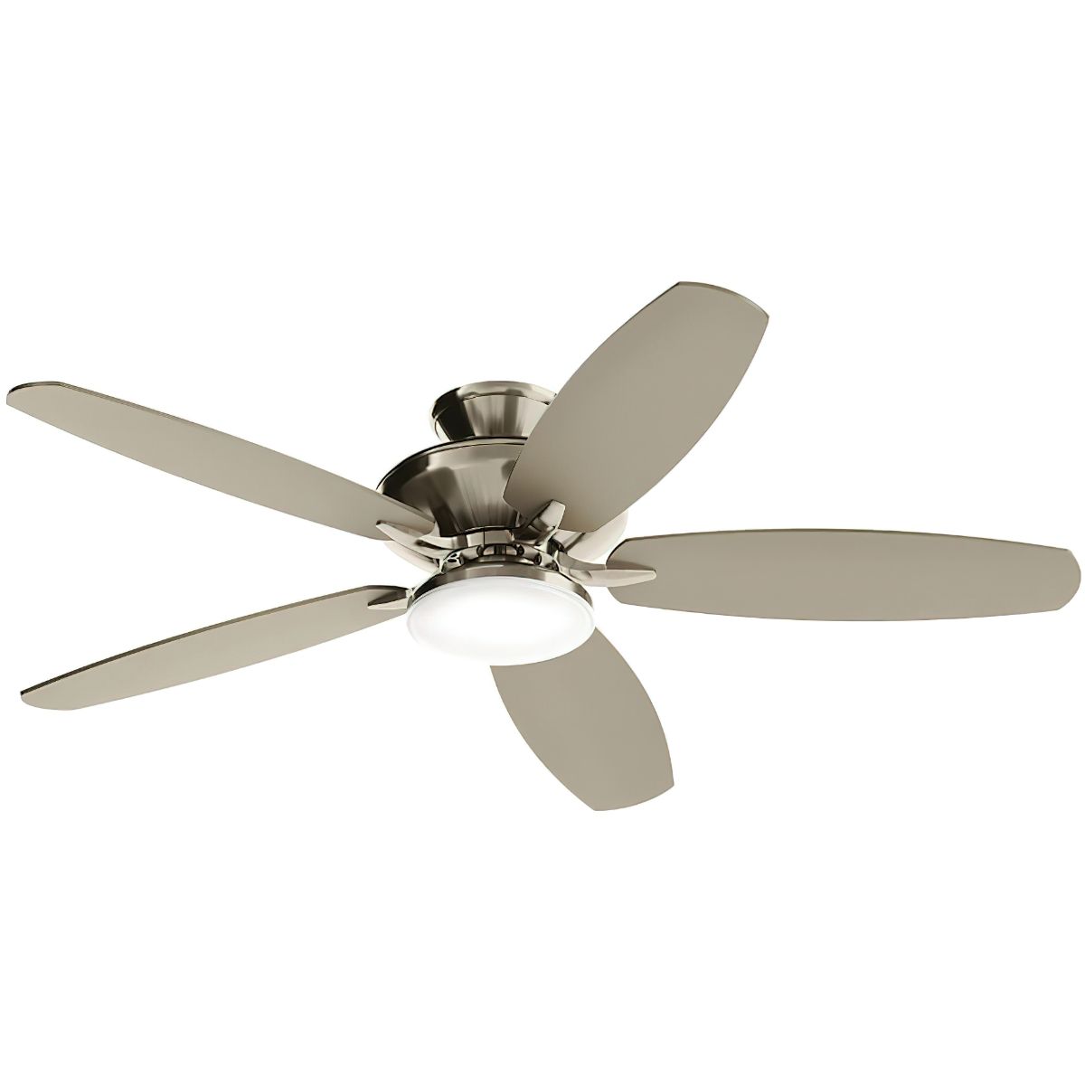 Renew Designer 52 Inch Brushed Nickel Damp Rated LED Ceiling Fan with Remote - Bees Lighting