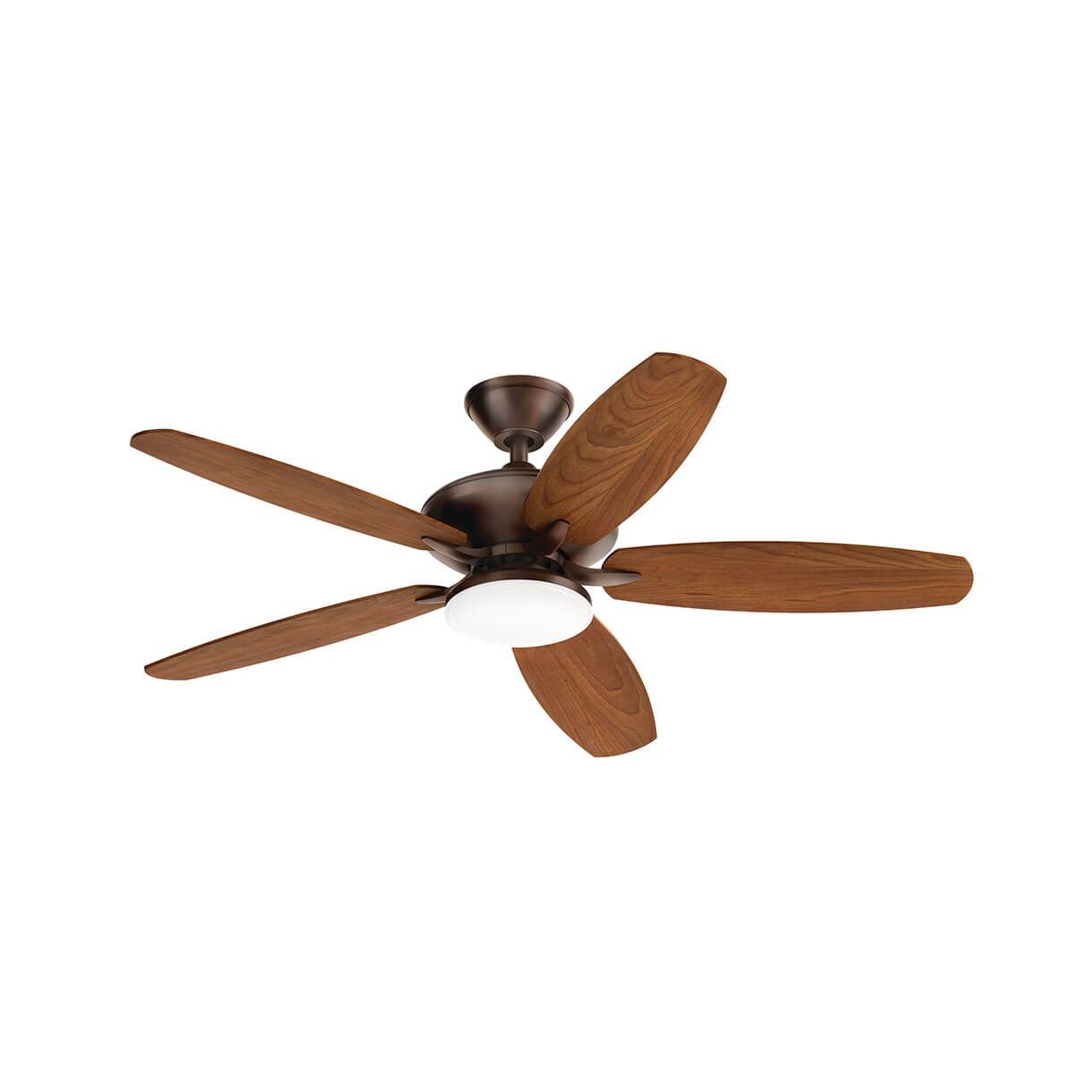 Renew Designer 52 Inch Satin Natural Bronze Damp Rated LED Ceiling Fan with Remote - Bees Lighting