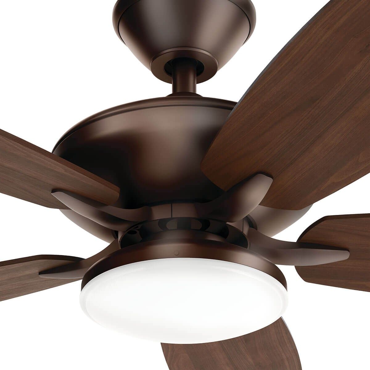 Renew Designer 52 Inch Satin Natural Bronze Damp Rated LED Ceiling Fan with Remote - Bees Lighting