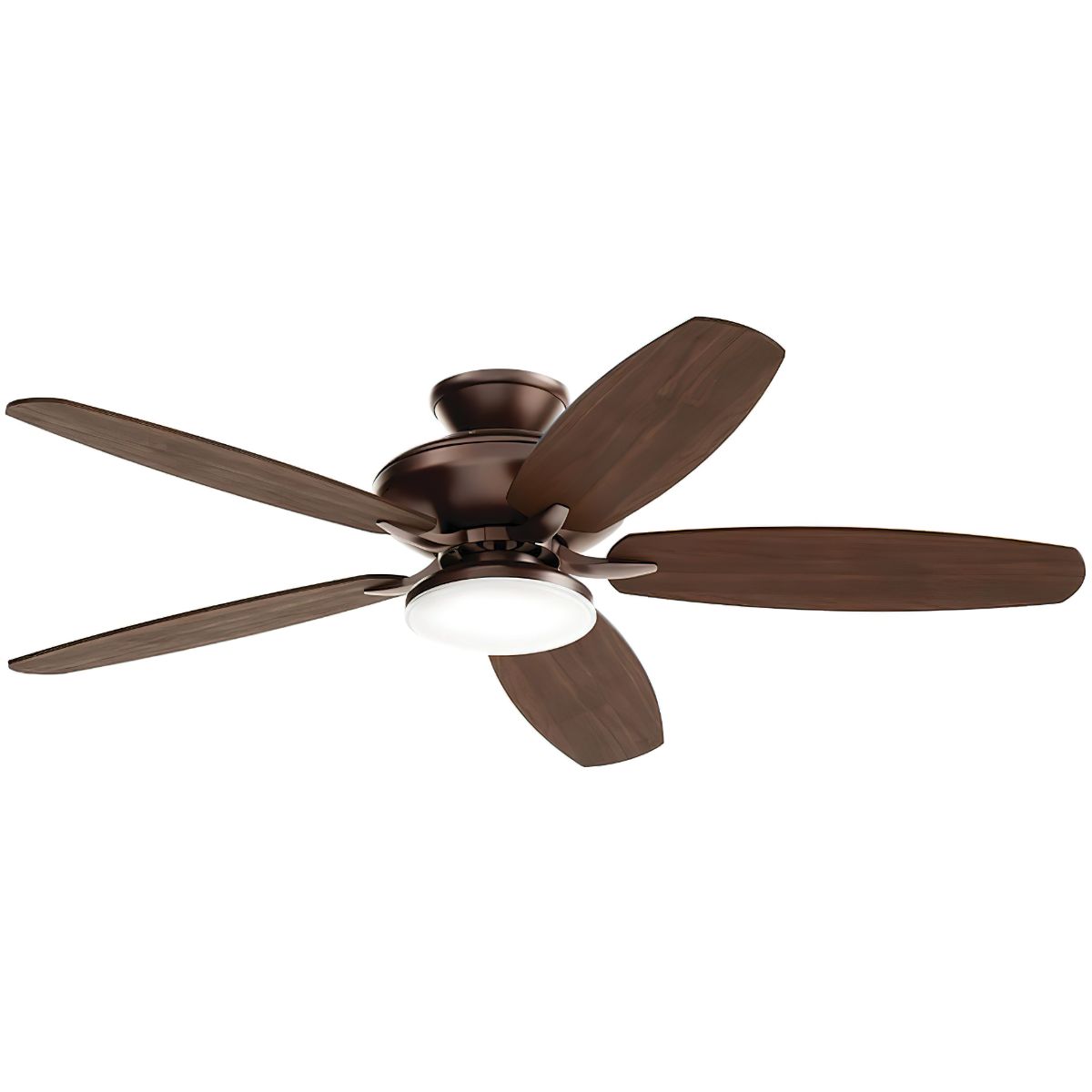 Renew Designer 52 Inch Satin Natural Bronze Damp Rated LED Ceiling Fan with Remote - Bees Lighting
