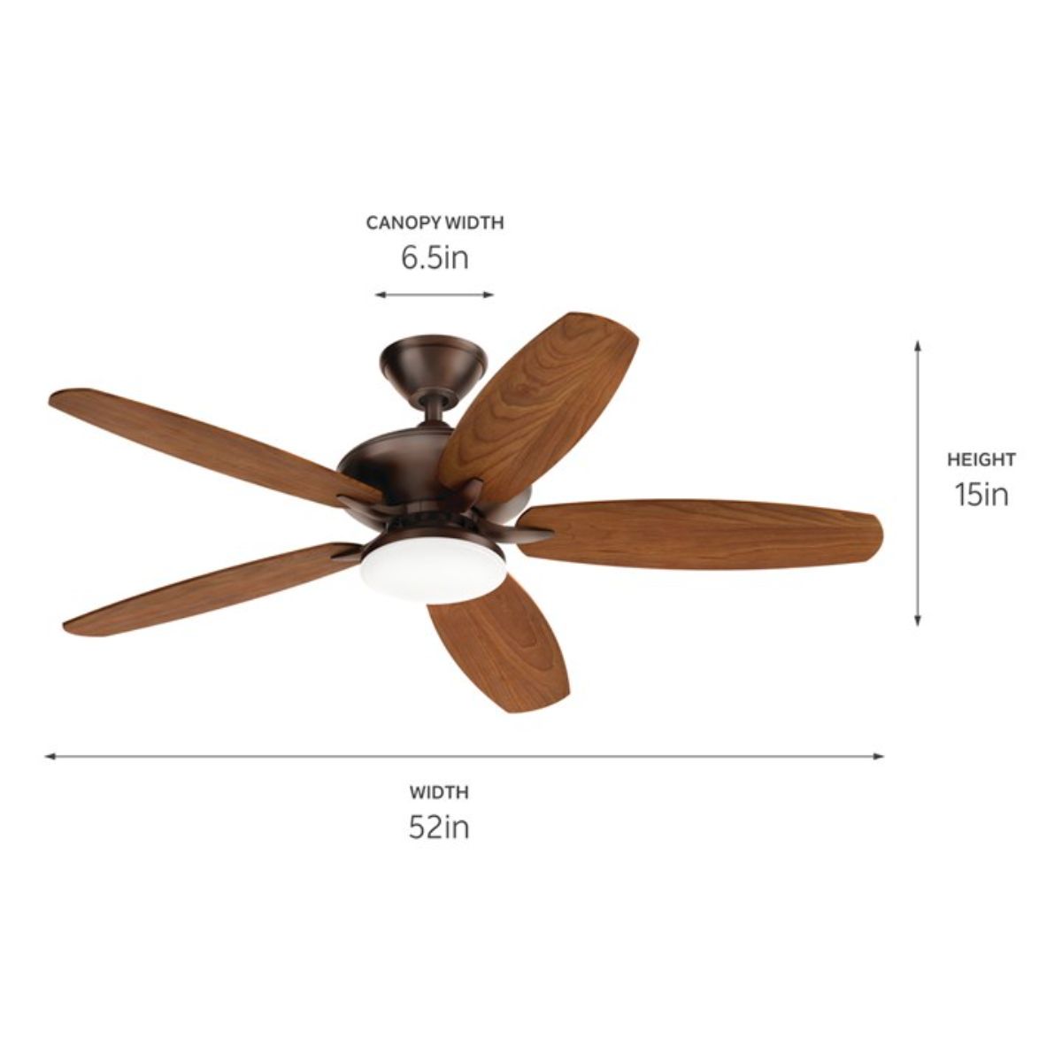 Renew Designer 52 Inch Satin Natural Bronze Damp Rated LED Ceiling Fan with Remote - Bees Lighting