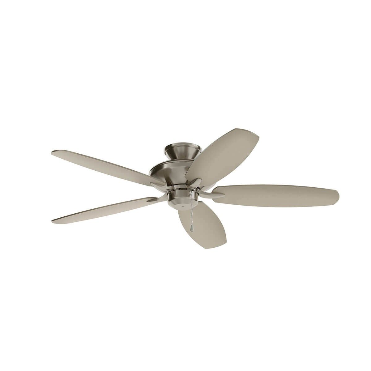 Renew Energy Star 52 Inch Brushed Stainless Steel Simple Ceiling Fan with Pull Chain - Bees Lighting