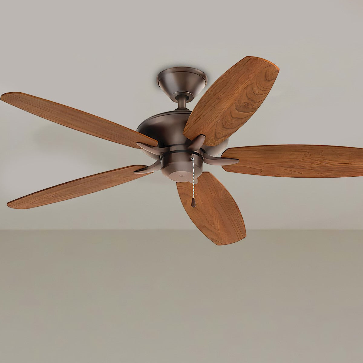 Renew Energy Star 52 Inch Oil Brushed Bronze Simple Ceiling Fan with Pull Chain - Bees Lighting